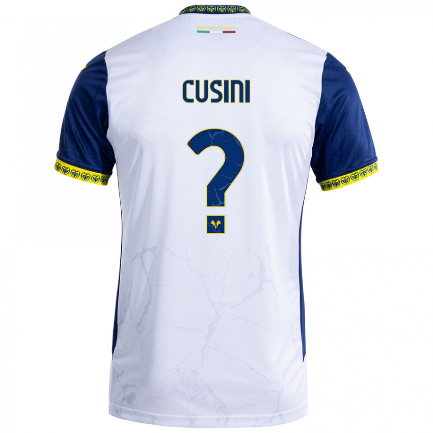 Niño Camiseta Christian Cusini #0 Blanco Azul 2ª Equipación 2024/25 La Camisa