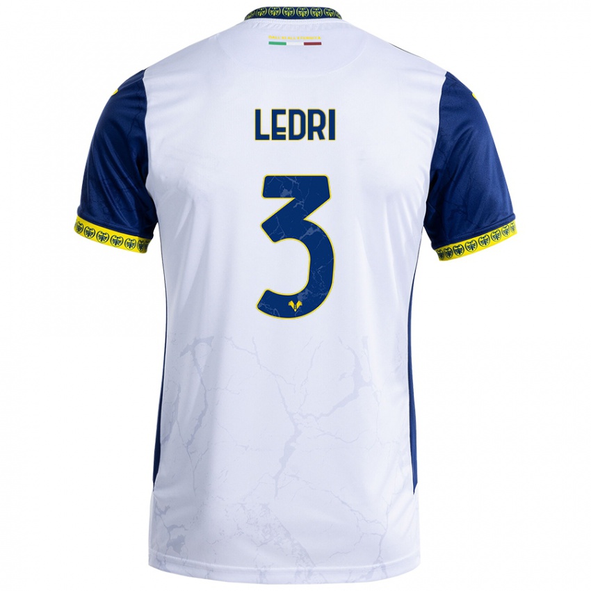 Niño Camiseta Michela Ledri #3 Blanco Azul 2ª Equipación 2024/25 La Camisa