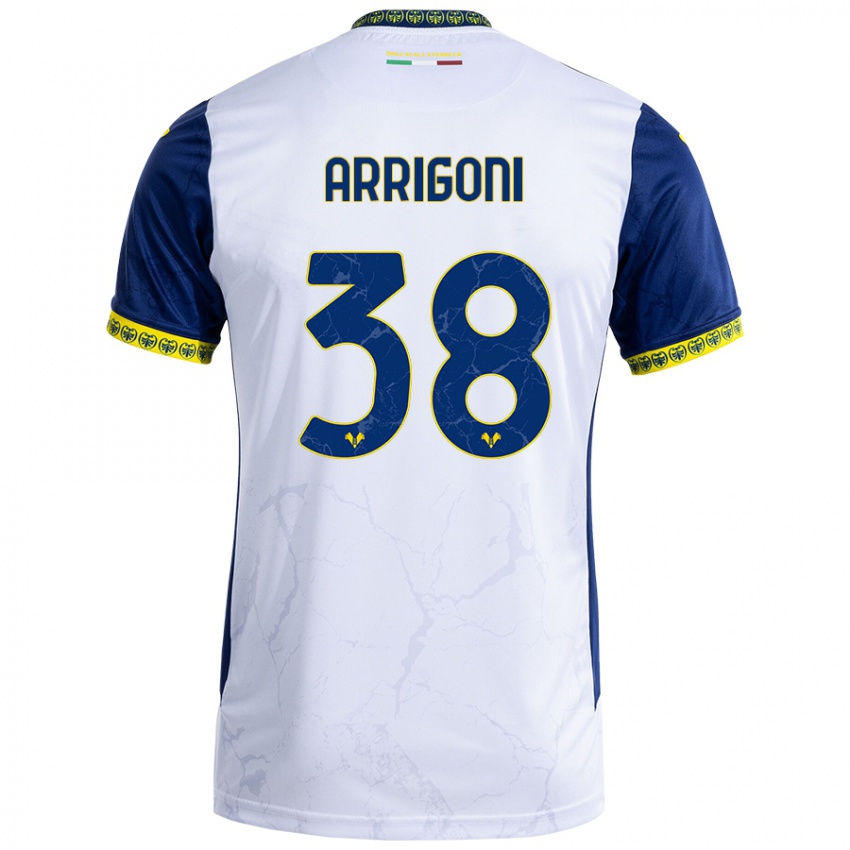 Niño Camiseta Arrigoni #38 Blanco Azul 2ª Equipación 2024/25 La Camisa