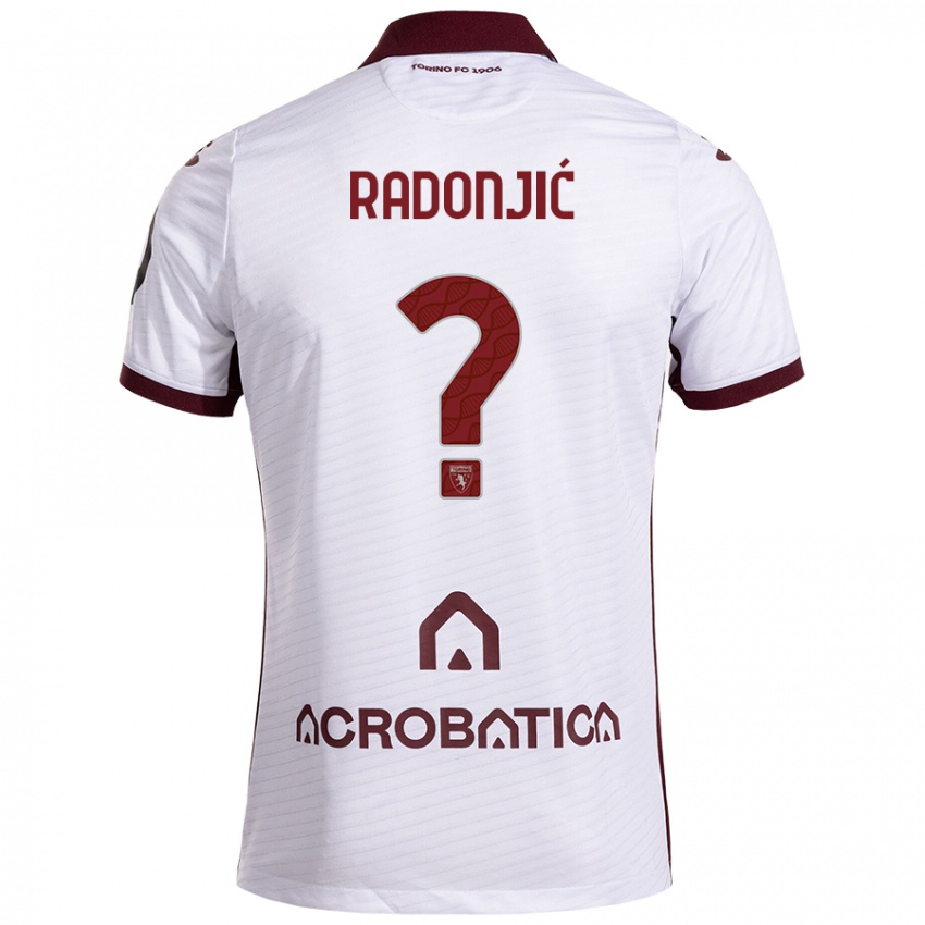 Niño Camiseta Nemanja Radonjic #0 Blanco Granate 2ª Equipación 2024/25 La Camisa