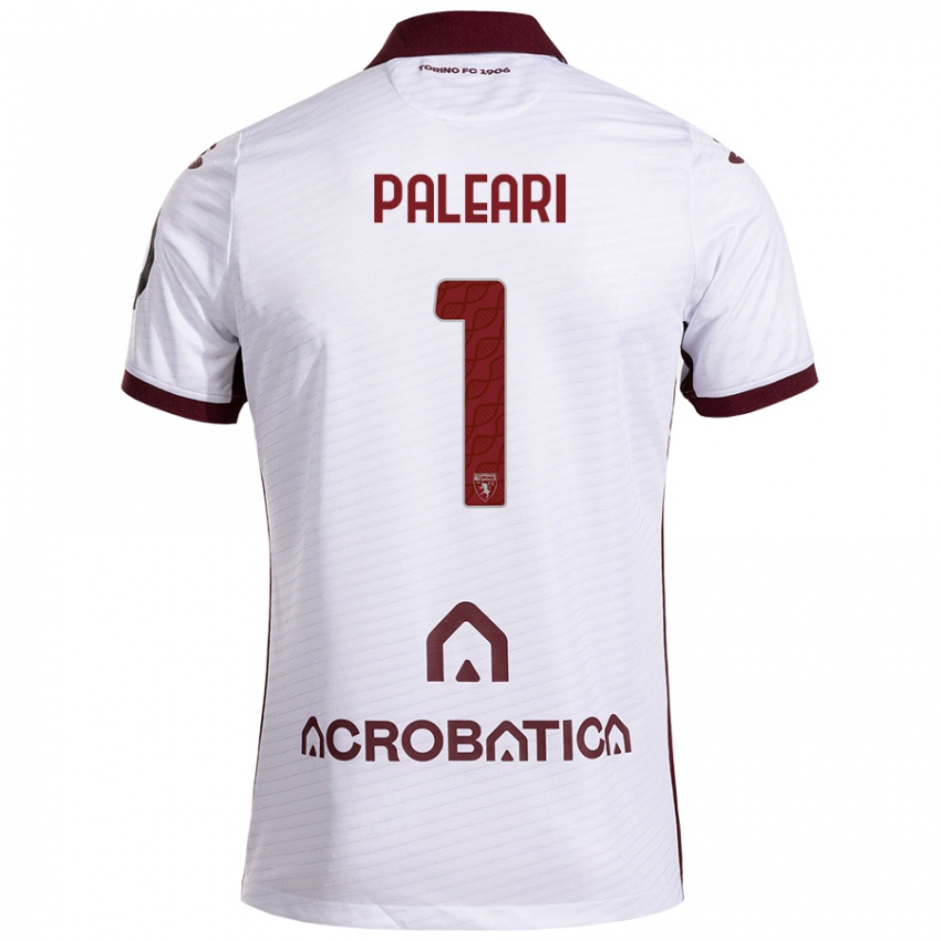 Niño Camiseta Alberto Paleari #1 Blanco Granate 2ª Equipación 2024/25 La Camisa