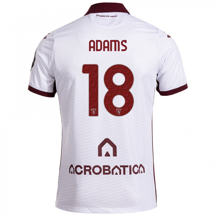 Niño Camiseta Ché Adams #18 Blanco Granate 2ª Equipación 2024/25 La Camisa