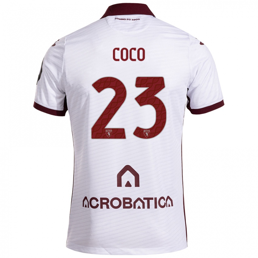 Niño Camiseta Saúl Coco #23 Blanco Granate 2ª Equipación 2024/25 La Camisa