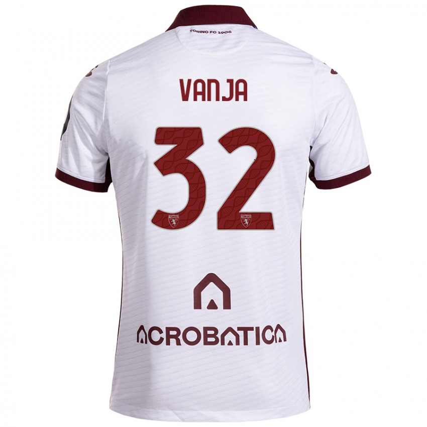 Niño Camiseta Vanja Milinković-Savić #32 Blanco Granate 2ª Equipación 2024/25 La Camisa