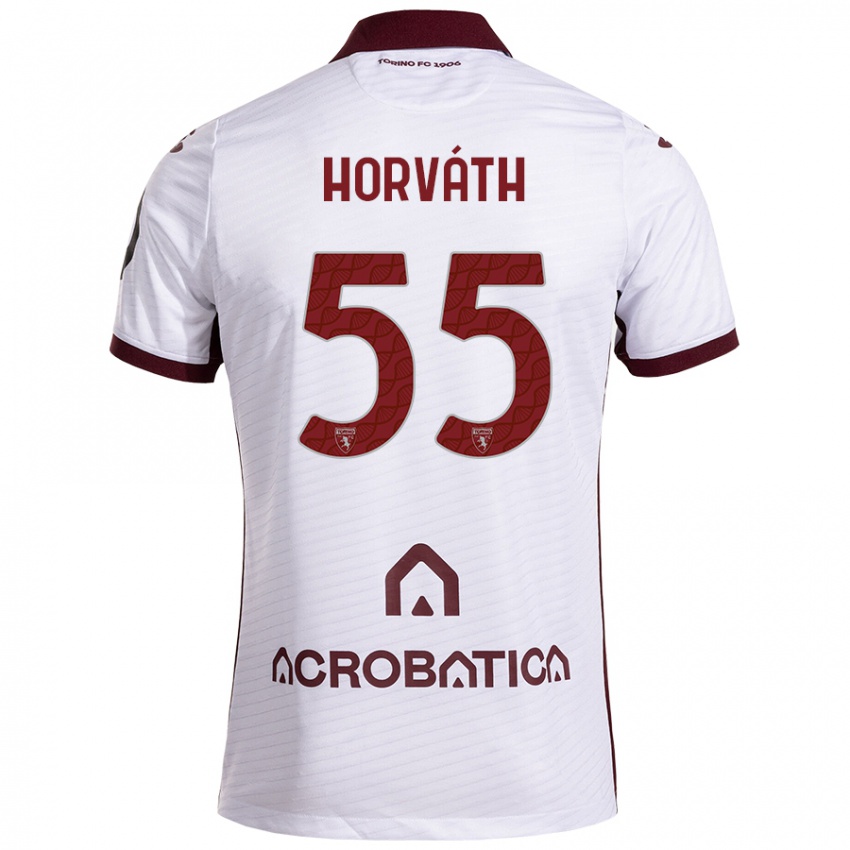 Niño Camiseta Krisztofer Horváth #55 Blanco Granate 2ª Equipación 2024/25 La Camisa