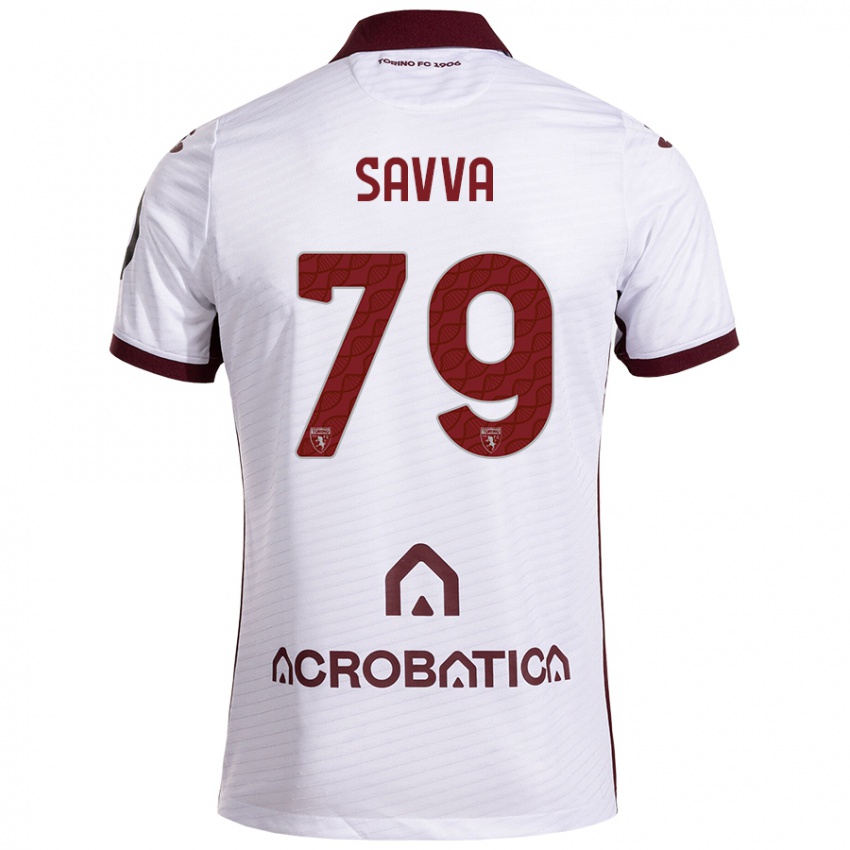 Niño Camiseta Zanos Savva #79 Blanco Granate 2ª Equipación 2024/25 La Camisa