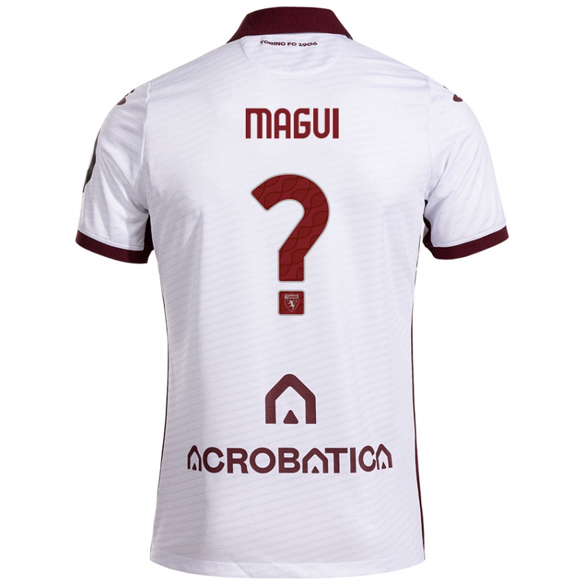 Niño Camiseta Balder Magui #0 Blanco Granate 2ª Equipación 2024/25 La Camisa