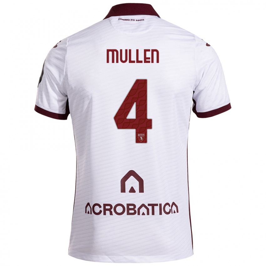 Niño Camiseta Senan Mullen #4 Blanco Granate 2ª Equipación 2024/25 La Camisa