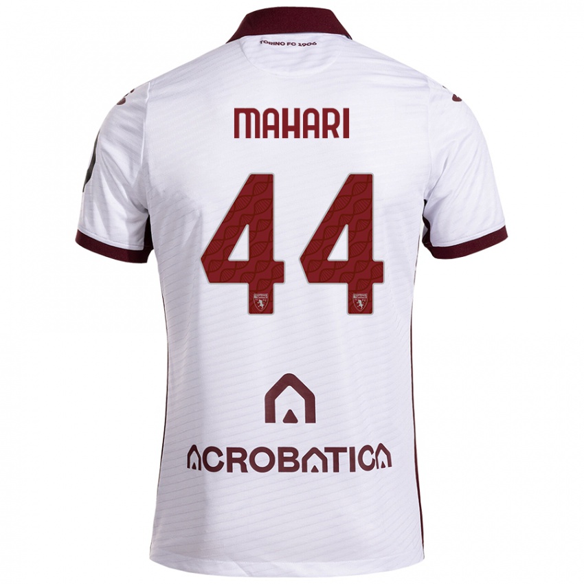 Niño Camiseta Efdon Mahari #44 Blanco Granate 2ª Equipación 2024/25 La Camisa