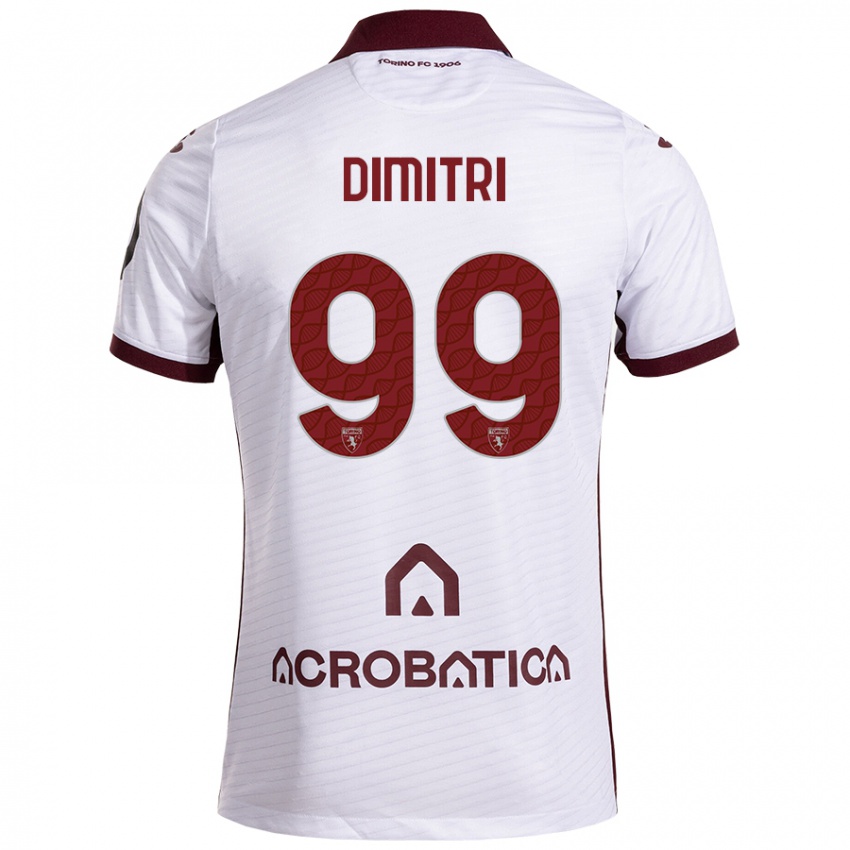 Niño Camiseta Matteo Dimitri #99 Blanco Granate 2ª Equipación 2024/25 La Camisa