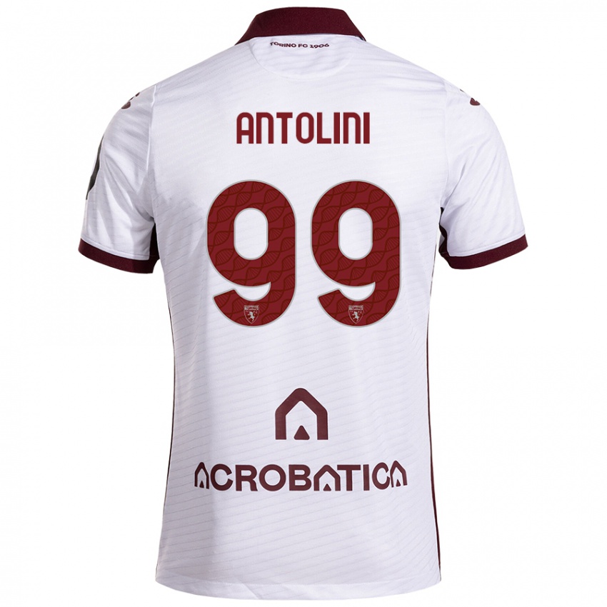 Niño Camiseta Jacopo Antolini #99 Blanco Granate 2ª Equipación 2024/25 La Camisa