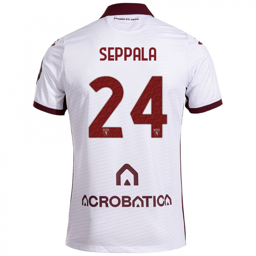 Niño Camiseta Rosa Lappi-Seppälä #24 Blanco Granate 2ª Equipación 2024/25 La Camisa