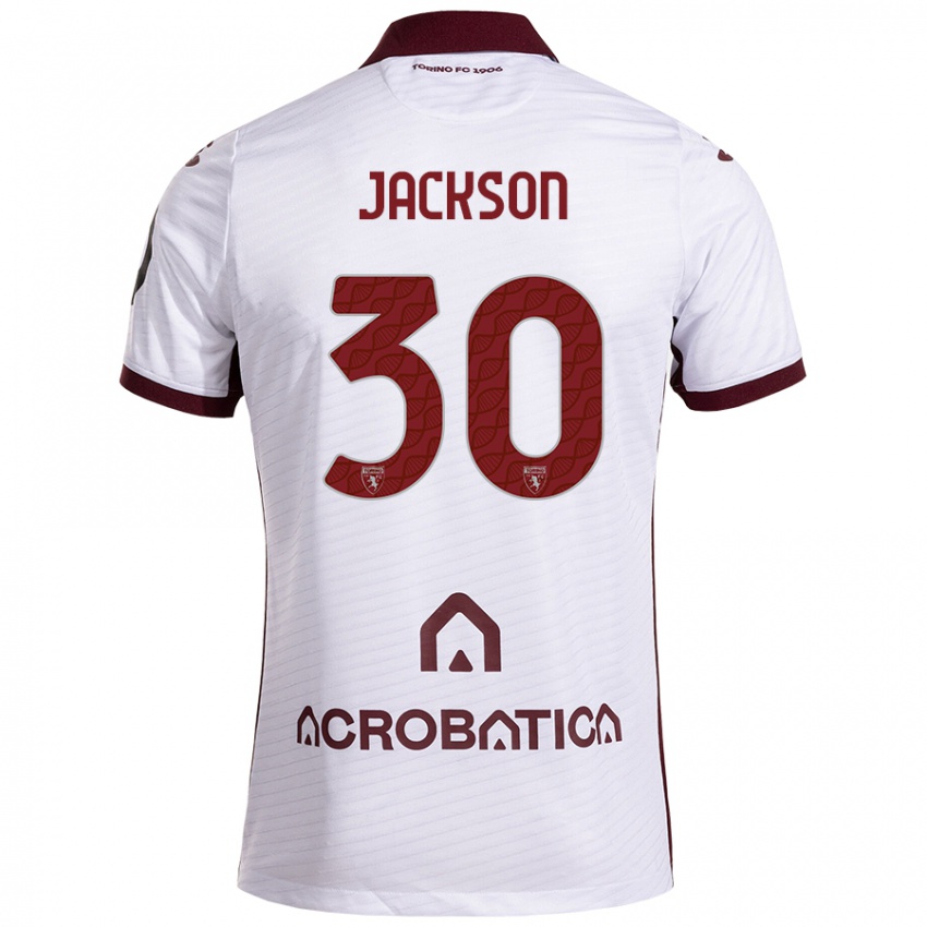 Niño Camiseta Michael Jackson #30 Blanco Granate 2ª Equipación 2024/25 La Camisa