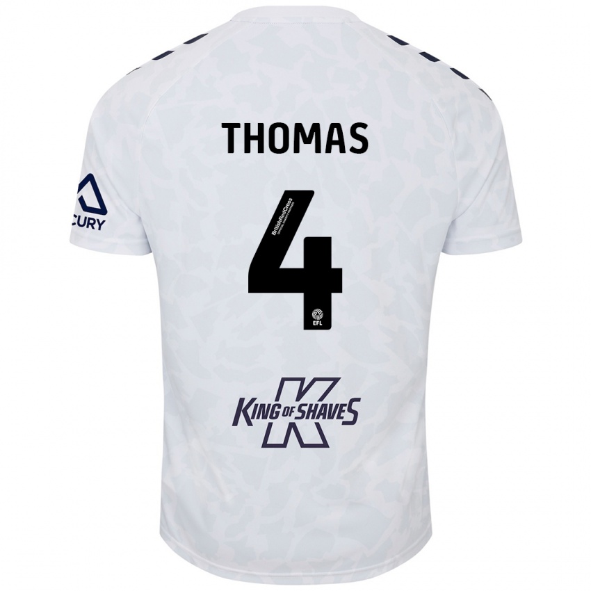 Niño Camiseta Bobby Thomas #4 Blanco 2ª Equipación 2024/25 La Camisa