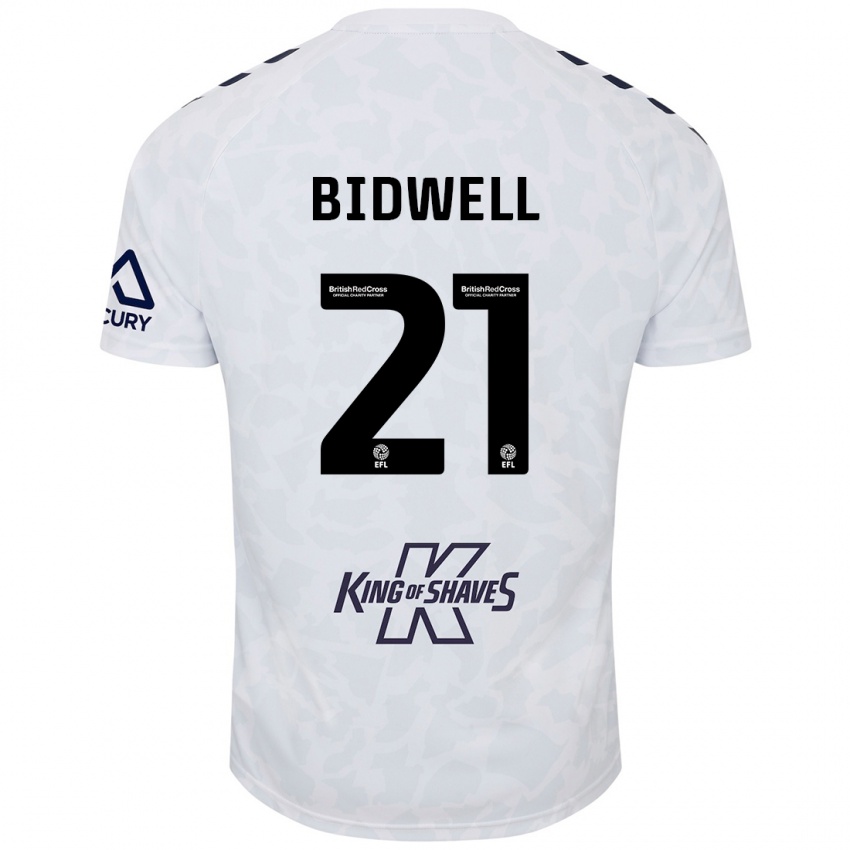 Niño Camiseta Jake Bidwell #21 Blanco 2ª Equipación 2024/25 La Camisa