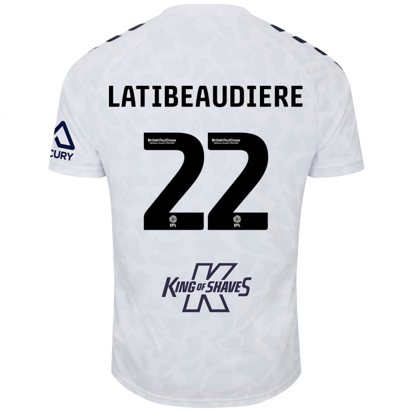 Niño Camiseta Joel Latibeaudiere #22 Blanco 2ª Equipación 2024/25 La Camisa