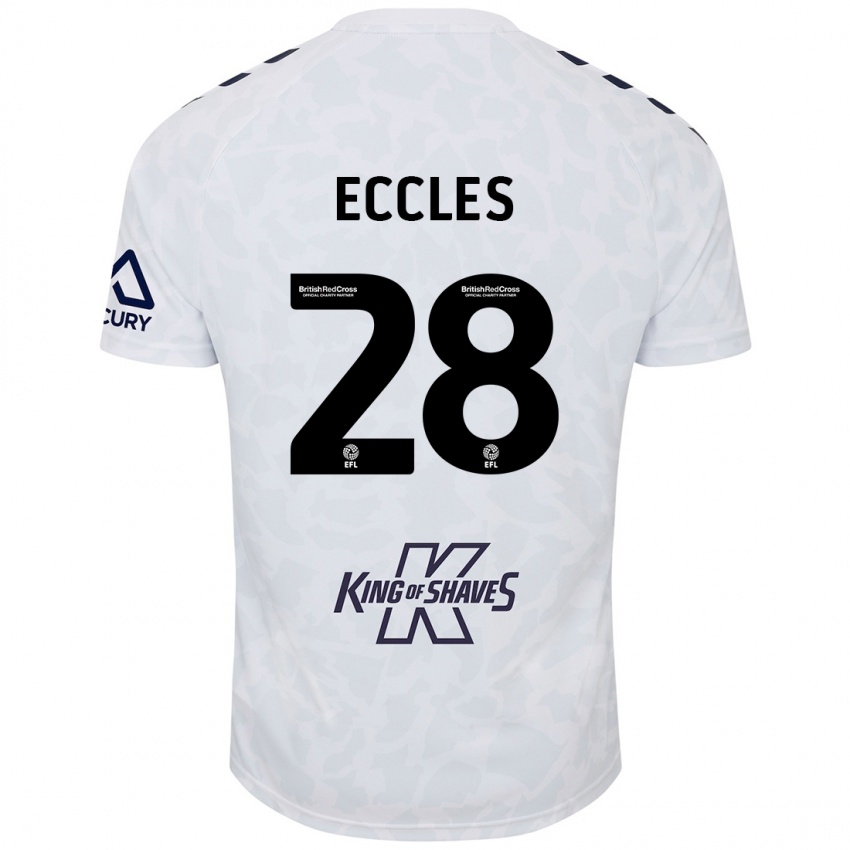 Niño Camiseta Josh Eccles #28 Blanco 2ª Equipación 2024/25 La Camisa