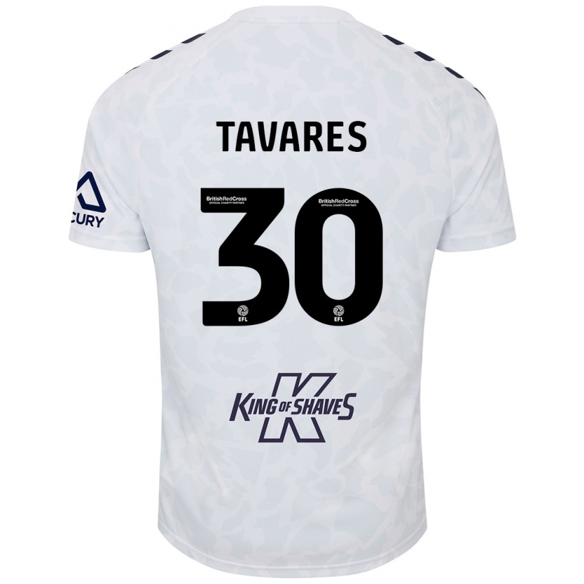 Niño Camiseta Fábio Tavares #30 Blanco 2ª Equipación 2024/25 La Camisa