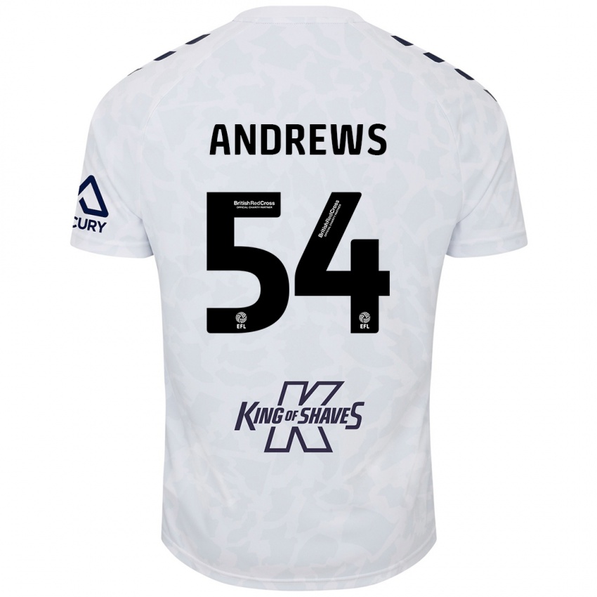 Niño Camiseta Kai Andrews #54 Blanco 2ª Equipación 2024/25 La Camisa