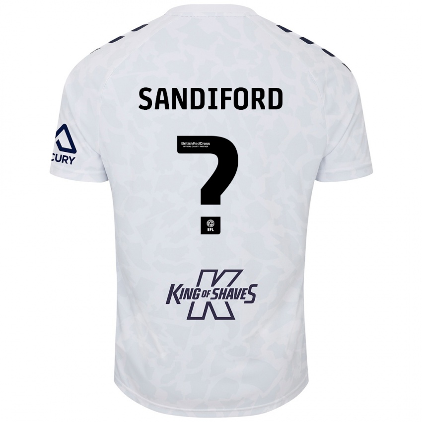 Niño Camiseta Greg Sandiford #0 Blanco 2ª Equipación 2024/25 La Camisa