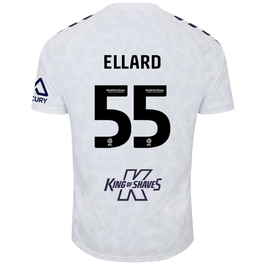 Niño Camiseta Aston Ellard #55 Blanco 2ª Equipación 2024/25 La Camisa