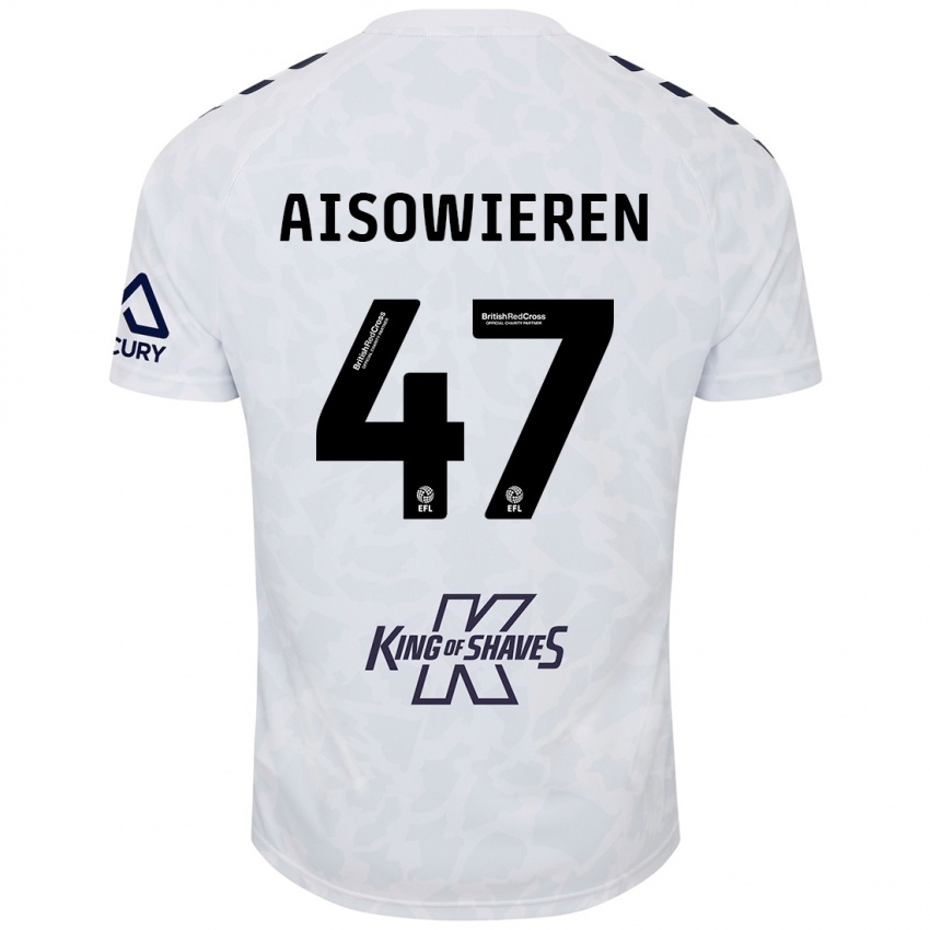 Niño Camiseta Evan Eghosa Aisowieren #47 Blanco 2ª Equipación 2024/25 La Camisa