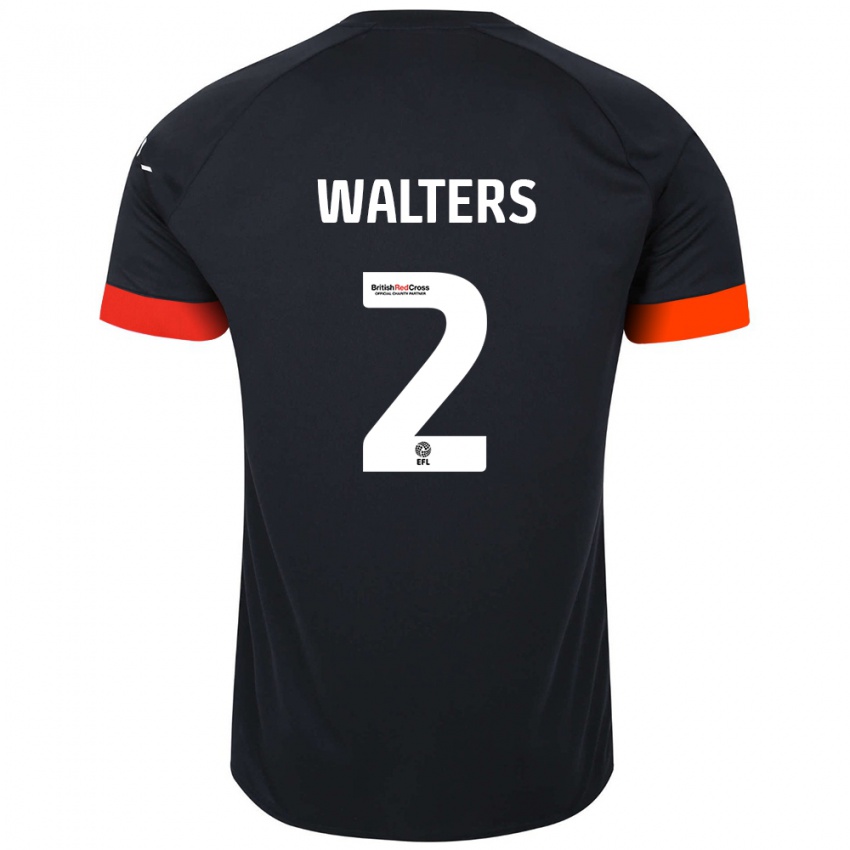 Niño Camiseta Reuell Walters #2 Negro Naranja 2ª Equipación 2024/25 La Camisa