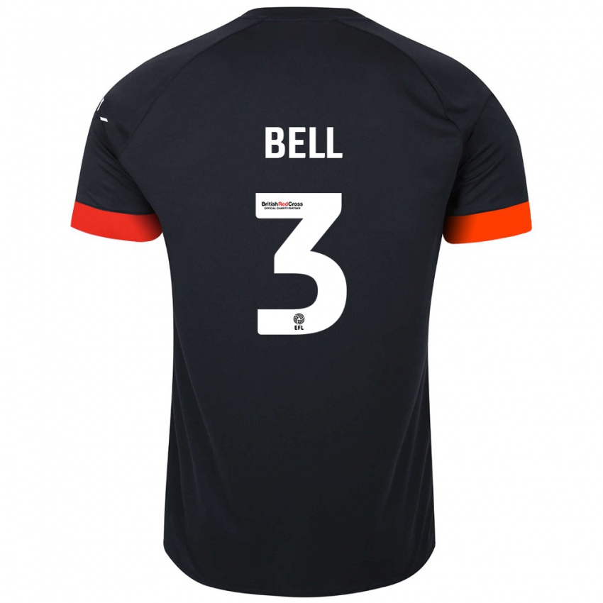 Niño Camiseta Amari'i Bell #3 Negro Naranja 2ª Equipación 2024/25 La Camisa