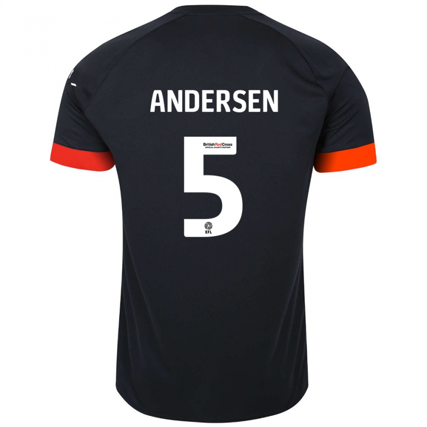 Niño Camiseta Mads Andersen #5 Negro Naranja 2ª Equipación 2024/25 La Camisa