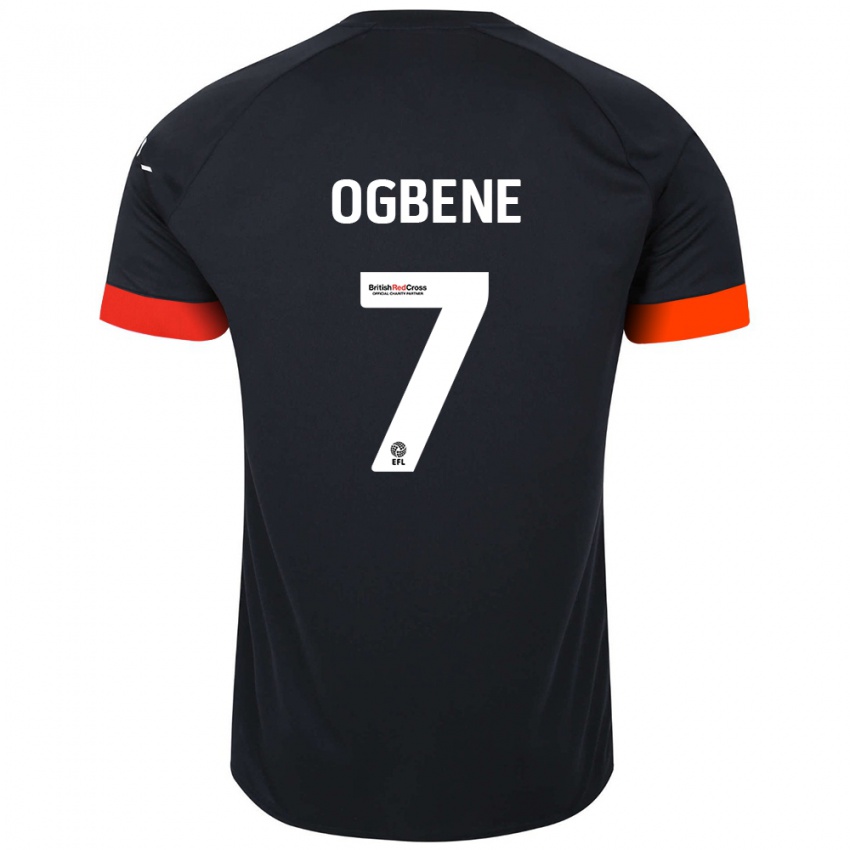 Niño Camiseta Chiedozie Ogbene #7 Negro Naranja 2ª Equipación 2024/25 La Camisa