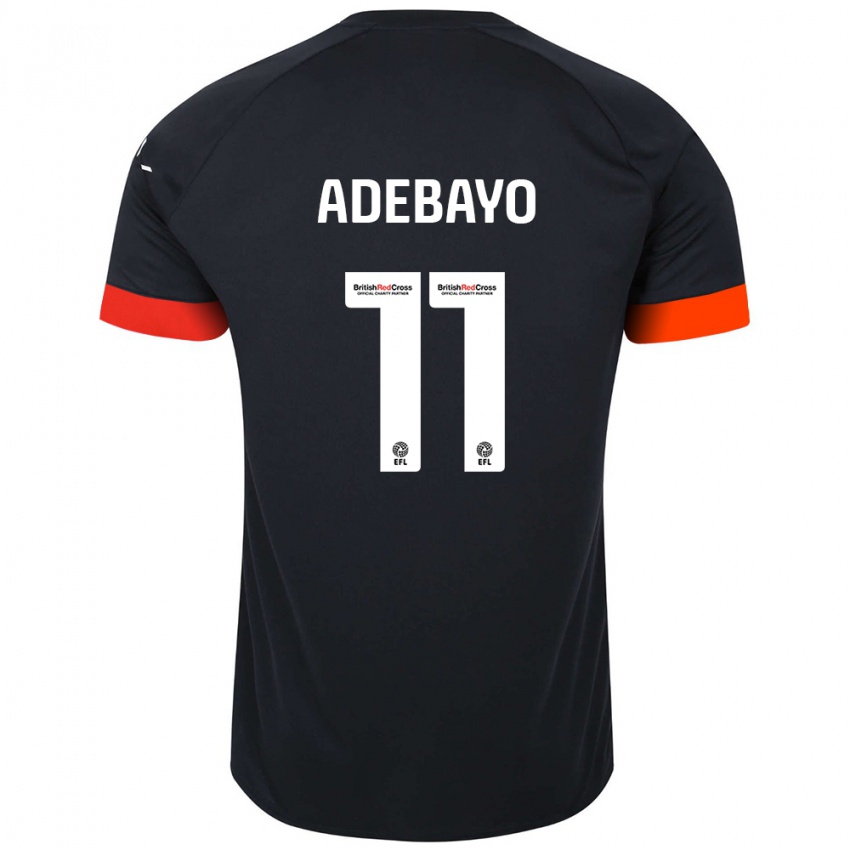 Niño Camiseta Elijah Adebayo #11 Negro Naranja 2ª Equipación 2024/25 La Camisa