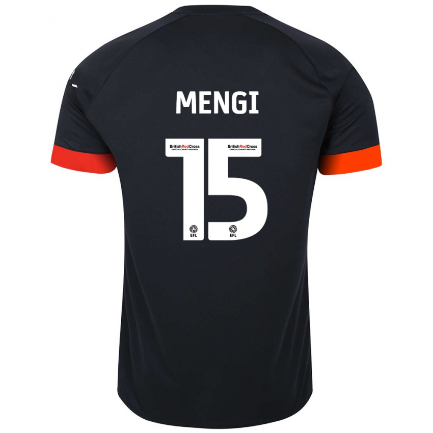 Niño Camiseta Teden Mengi #15 Negro Naranja 2ª Equipación 2024/25 La Camisa