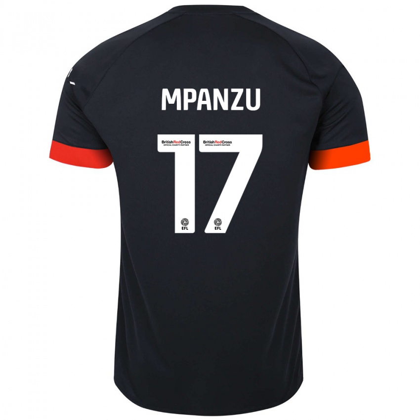 Niño Camiseta Pelly Ruddock Mpanzu #17 Negro Naranja 2ª Equipación 2024/25 La Camisa