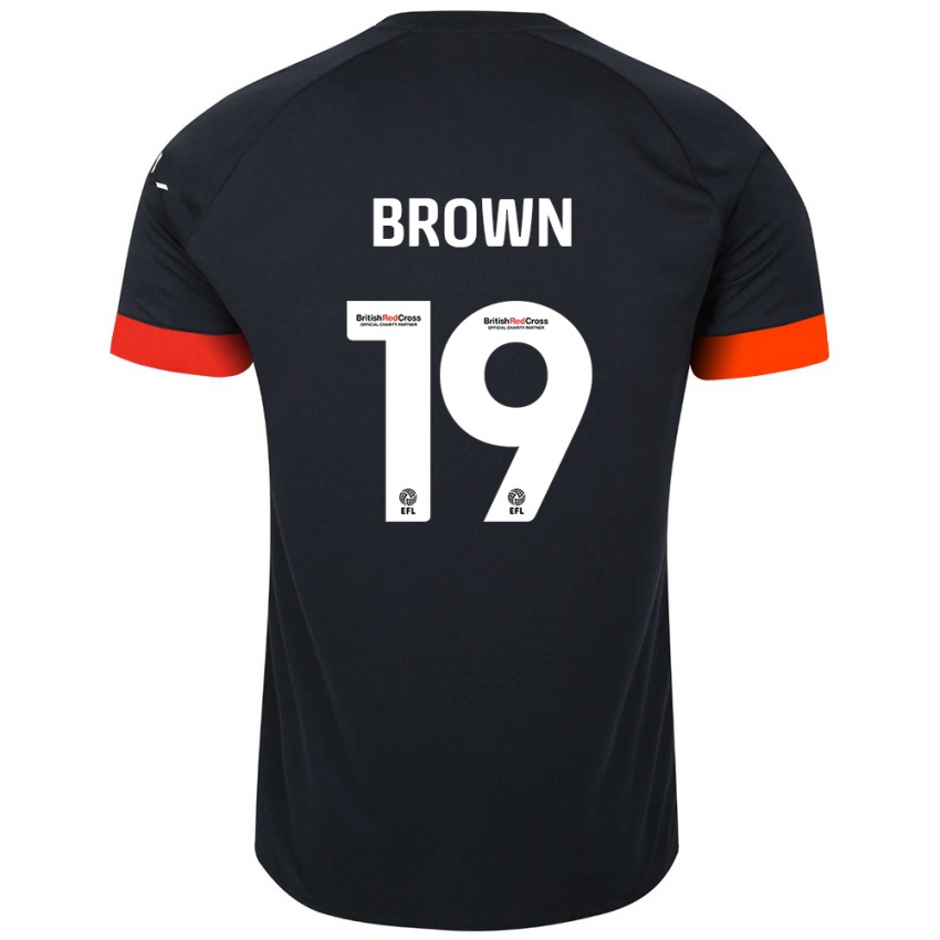 Niño Camiseta Jacob Brown #19 Negro Naranja 2ª Equipación 2024/25 La Camisa