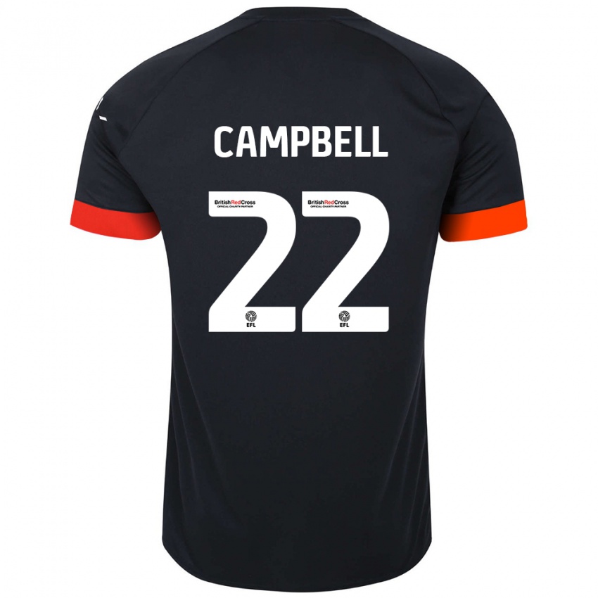 Niño Camiseta Allan Campbell #22 Negro Naranja 2ª Equipación 2024/25 La Camisa