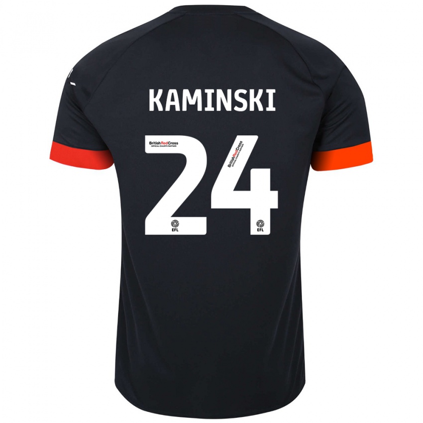 Niño Camiseta Thomas Kaminski #24 Negro Naranja 2ª Equipación 2024/25 La Camisa