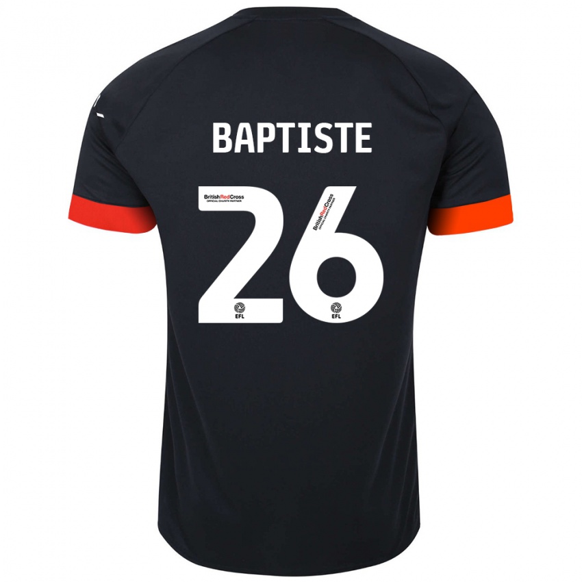 Niño Camiseta Shandon Baptiste #26 Negro Naranja 2ª Equipación 2024/25 La Camisa