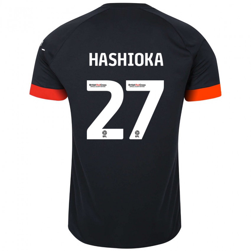 Niño Camiseta Daiki Hashioka #27 Negro Naranja 2ª Equipación 2024/25 La Camisa