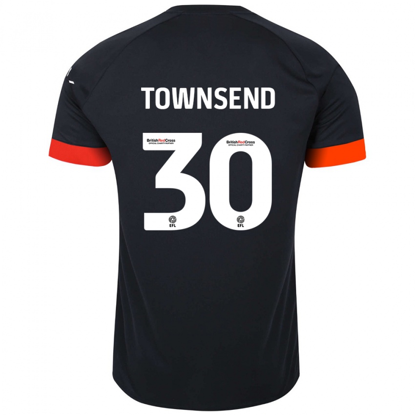 Niño Camiseta Andros Townsend #30 Negro Naranja 2ª Equipación 2024/25 La Camisa