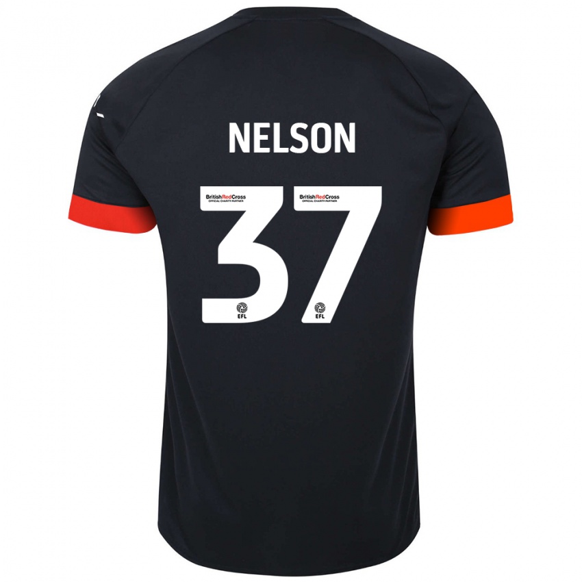 Niño Camiseta Zack Nelson #37 Negro Naranja 2ª Equipación 2024/25 La Camisa