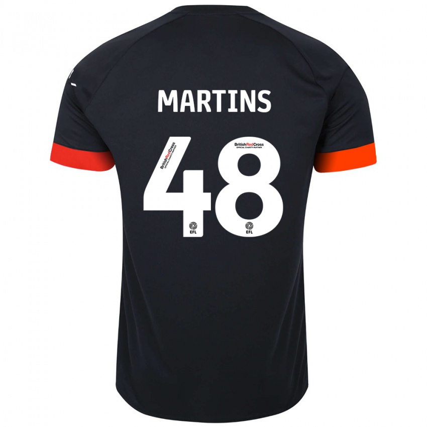 Niño Camiseta Dominic Dos Santos Martins #48 Negro Naranja 2ª Equipación 2024/25 La Camisa