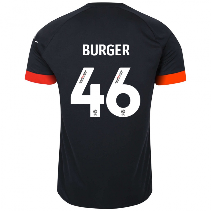 Niño Camiseta Jake Burger #46 Negro Naranja 2ª Equipación 2024/25 La Camisa