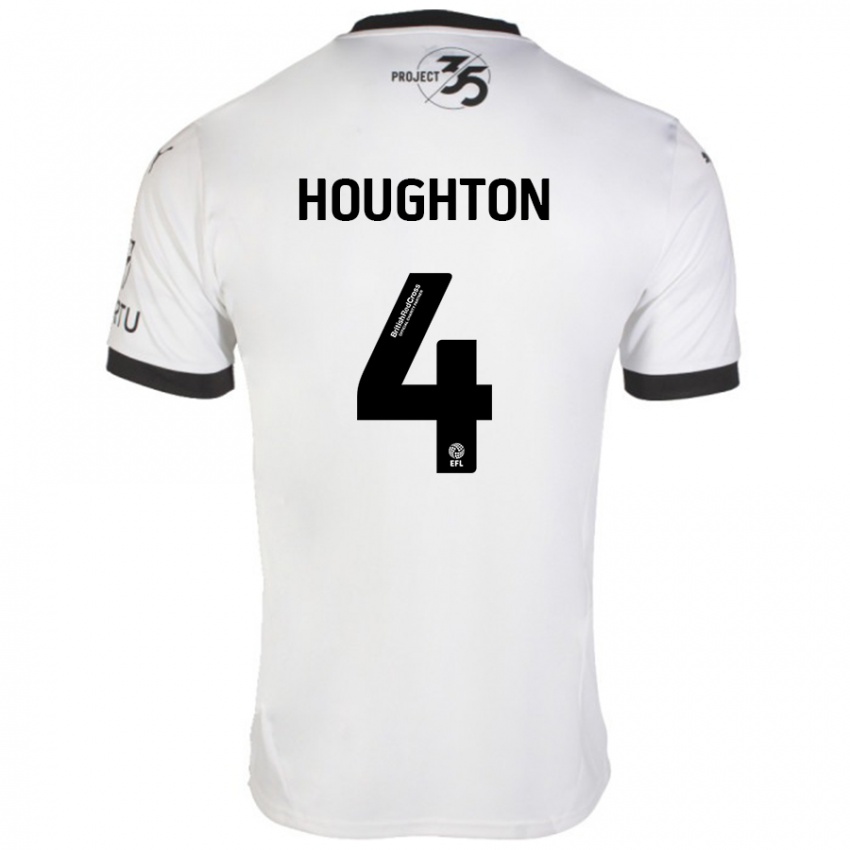 Niño Camiseta Jordan Houghton #4 Blanco Negro 2ª Equipación 2024/25 La Camisa