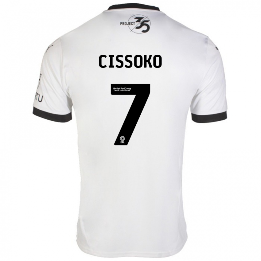 Niño Camiseta Ibrahim Cissoko #7 Blanco Negro 2ª Equipación 2024/25 La Camisa