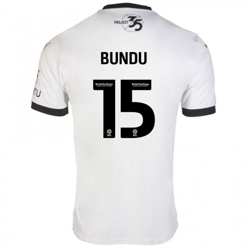 Niño Camiseta Mustapha Bundu #15 Blanco Negro 2ª Equipación 2024/25 La Camisa