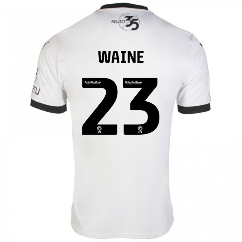 Niño Camiseta Ben Waine #23 Blanco Negro 2ª Equipación 2024/25 La Camisa