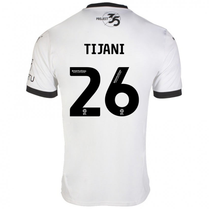 Niño Camiseta Muhamed Tijani #26 Blanco Negro 2ª Equipación 2024/25 La Camisa