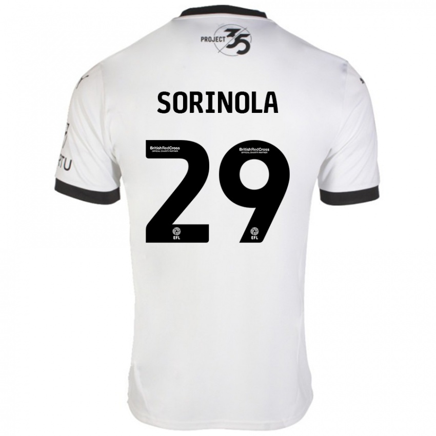 Niño Camiseta Matthew Sorinola #29 Blanco Negro 2ª Equipación 2024/25 La Camisa