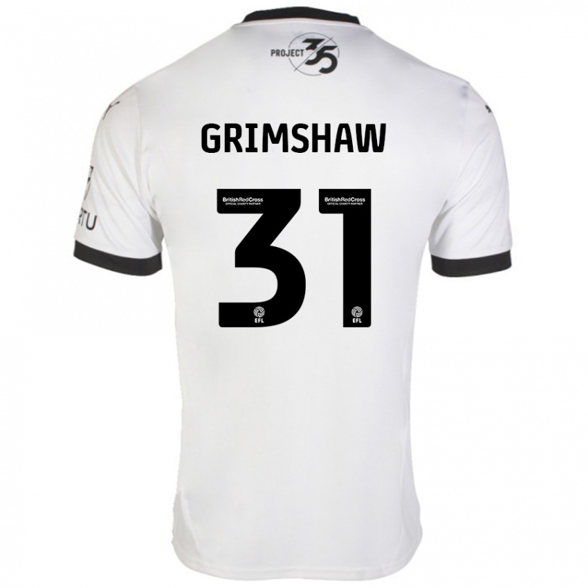 Niño Camiseta Daniel Grimshaw #31 Blanco Negro 2ª Equipación 2024/25 La Camisa