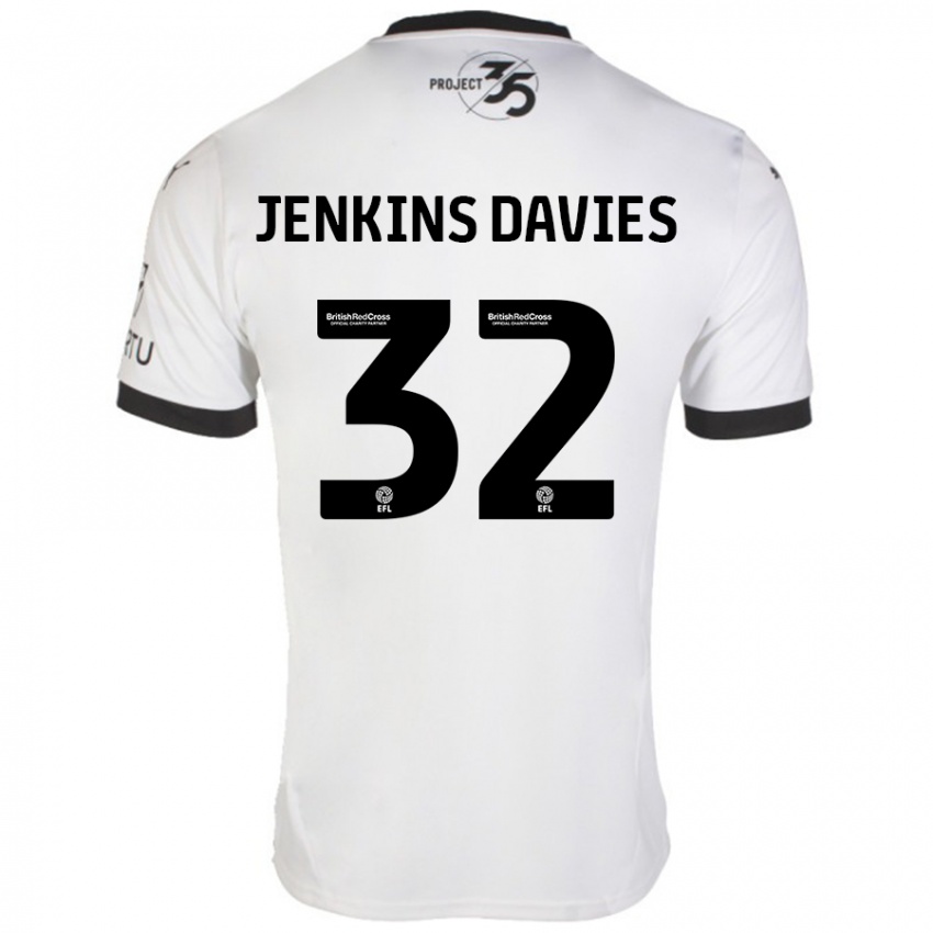 Niño Camiseta Will Jenkins-Davies #32 Blanco Negro 2ª Equipación 2024/25 La Camisa